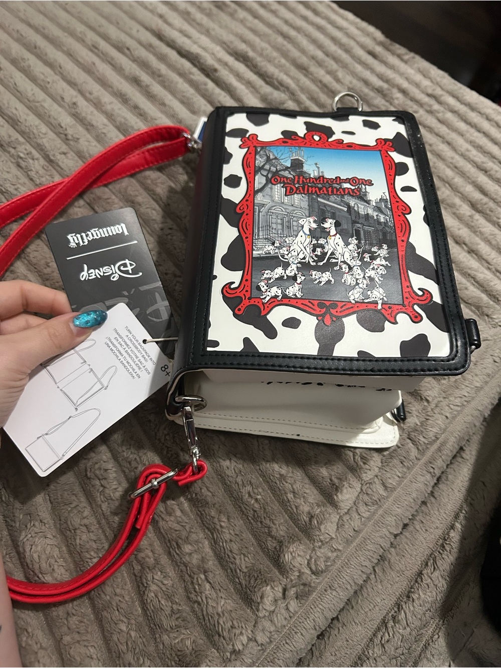 Loungefly Disney 101 Dalmatians Black White & Red Crossbody Bag